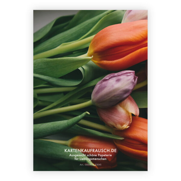 Schöne Blumen Grußkarte mit Tulpen: love