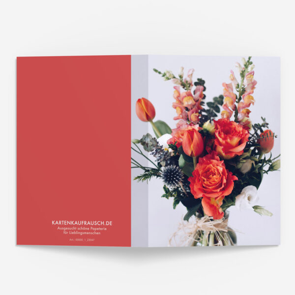 Feine Sommer Blumen Grußkarte für Mann & Frau zum Geburtstag, Jubiläum