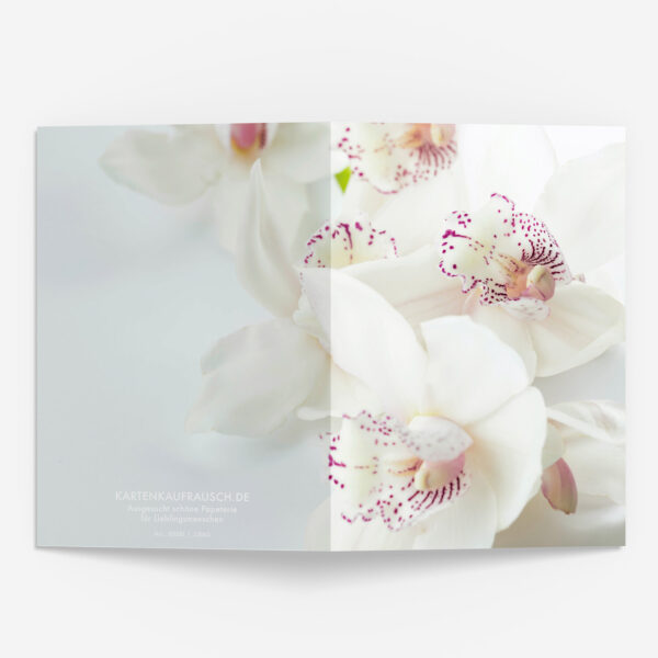 Zarte Orchideen Blumen Grußkarte zum Geburtstag, Jubiläum, Abschied, Dankeschön