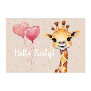 Niedliche Cartoon Baby Glückwunsch Karte mit Giraffe 1 nachhaltige Klapp Grußkarte made in germany von Kartenkaufrausch.de