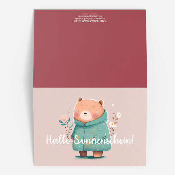 Niedliche Bären Glückwunschkarte zur Geburt oder Geburtstag 3 nachhaltige Klapp Grußkarte made in germany von Kartenkaufrausch.de